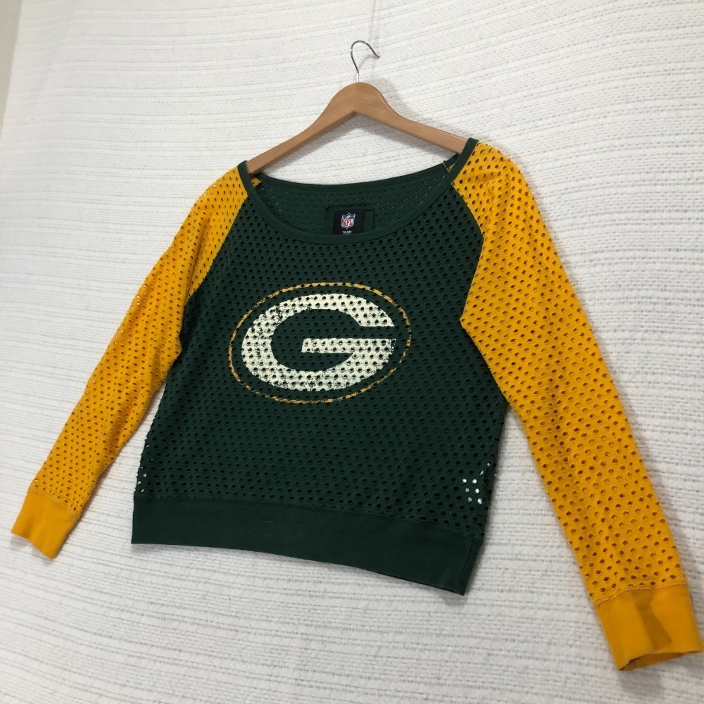 NFL Team Apparel Green Bay Packers Mesh Long Sleeve Top‎ Football L